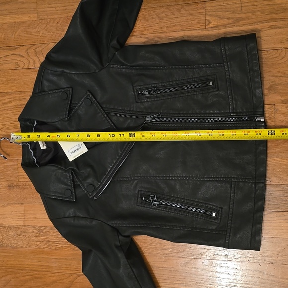 A.N.A. BRAND WOMENS BLACK IMITATION LEATHER JACKET SIZE XS - Picture 14 of 16